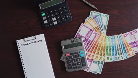 financial planning, calculator, and money