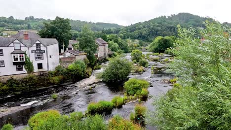 picturesque village by a flowing river