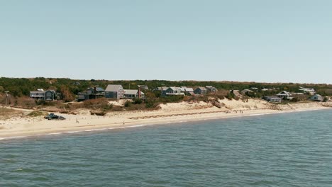 paisaje clásico de cape cod con lujosas villas de playa en massachusetts, antena