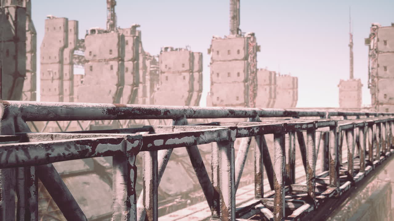 플랫폼에 있는 녹색 파이프의 석유 및 가스 생산 슬롯