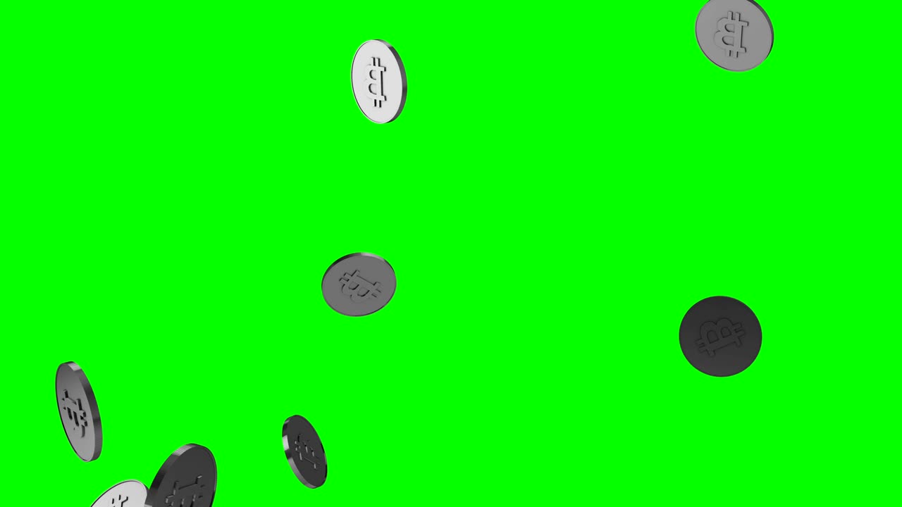 monedas de plata cayendo sobre un fondo verde.