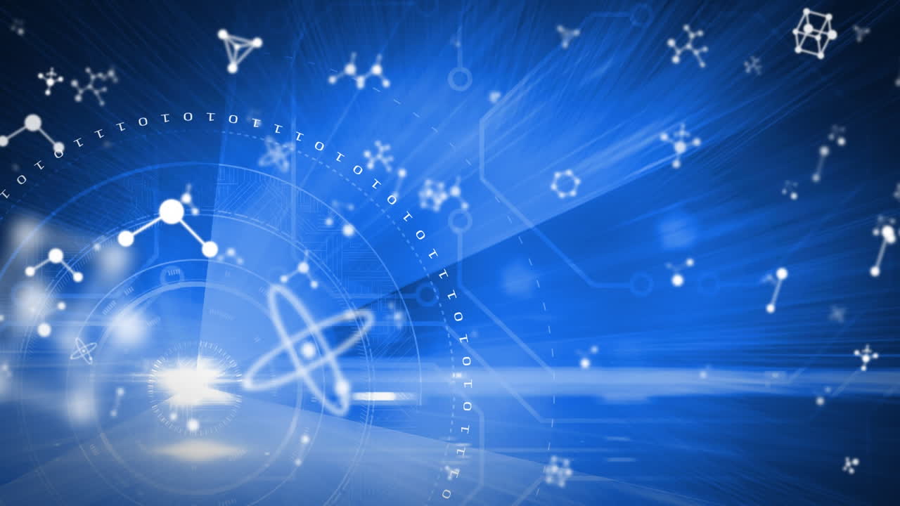 바이너리 코딩, 분자 및 연결 네트워크의 애니메이션