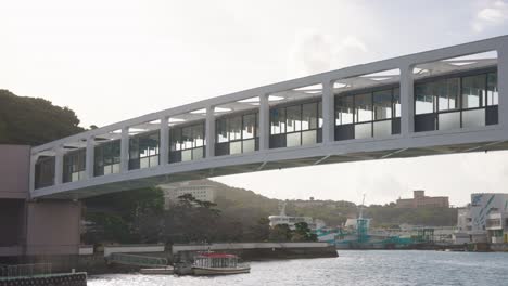 sunrise over bridge to mikimoto pearl island, pan establishing shot