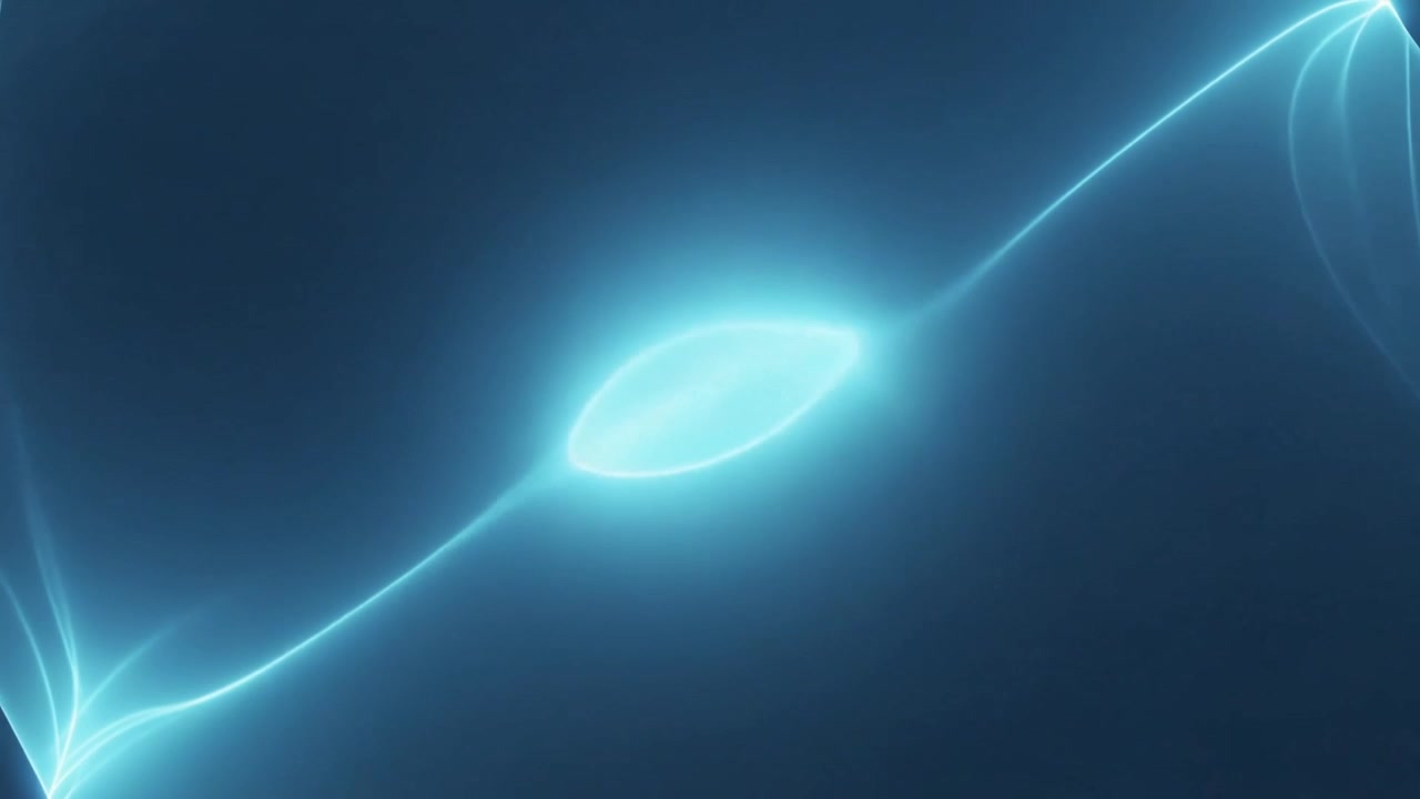 Breathing membrane responding to pulse in dark void, forming cyan node with glowing rim and strands