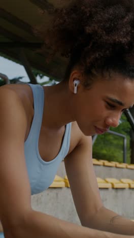 woman resting after workout