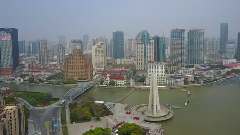 Denkmal-Des-Historischen-Museums-Bund-Am-Suzhou-Creek-In-Shanghai,-China