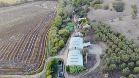 drone shot from som abandon farming place in alentejo,portugal