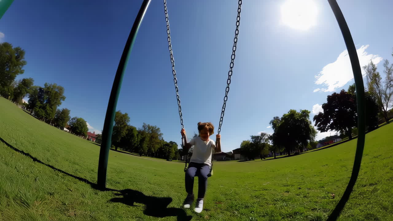 Child playing at a sunny park playground