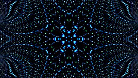 patrón de kaleidoscopio abstracto con colores rojos y azules. mandala mágica. 4k