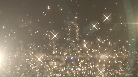 animación de múltiples estrellas blancas parpadeando sobre luces brillantes