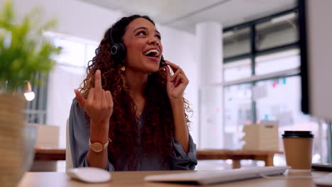 Angry,-talking-and-a-woman-in-call-center