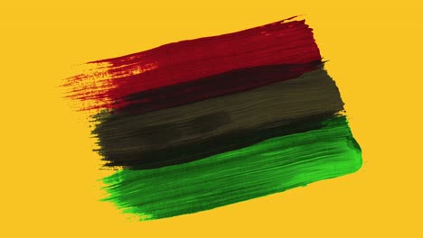 juneteenth bandera pintado pincel trazas de zoom hacia afuera revelar