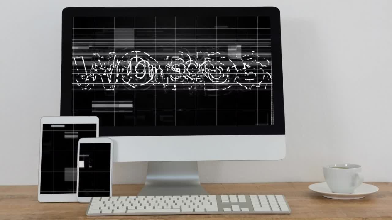 컴퓨터에서 높은 점수 텍스트와 간섭의 애니메이션