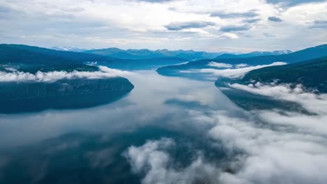 aerial footage beautiful nature norway.