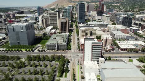 downtown salt lake city, utah - cinematic aerial tilt-up reveal