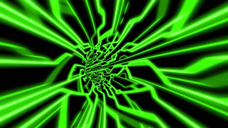 tecnología futurista 4k fondo arco iris multicolor abstracto para red, big data, centro de datos, servidor, vj, internet, velocidad. túnel con elementos de diseño. bucle de animación 3d 4k
