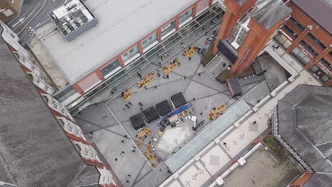 top-down aerial perspective of ealing broadway shopping centre revealing retail architecture in ealing, london, uk, october 2024