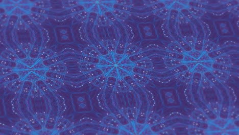 Animación-Digital-De-Formas-Caleidoscópicas-Azules-Que-Se-Mueven-En-Movimiento-Hipnótico-Sobre-Fondo-Púrpura