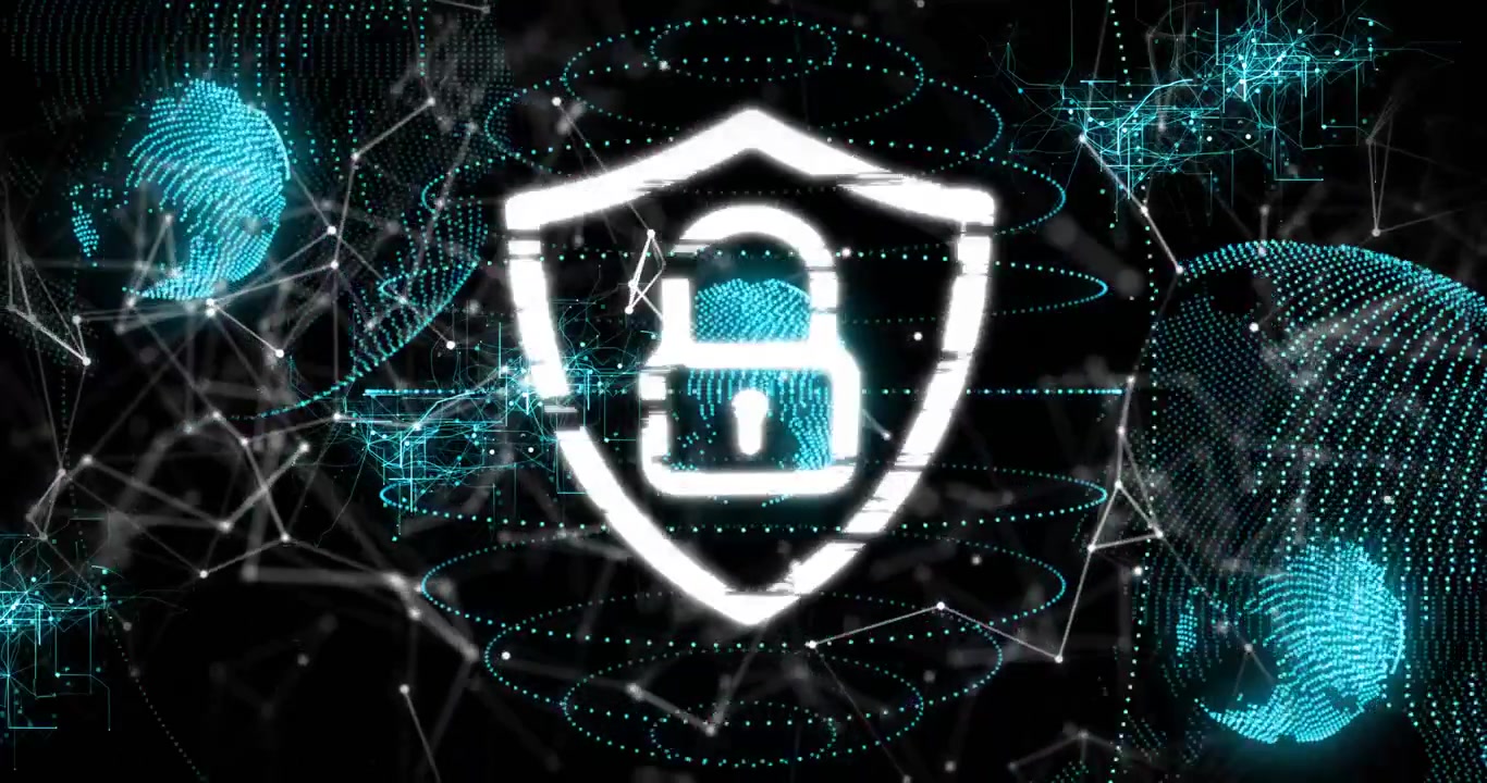 White pixel streaks sweeping starting shield lock assembling glitching stabilizing securing network