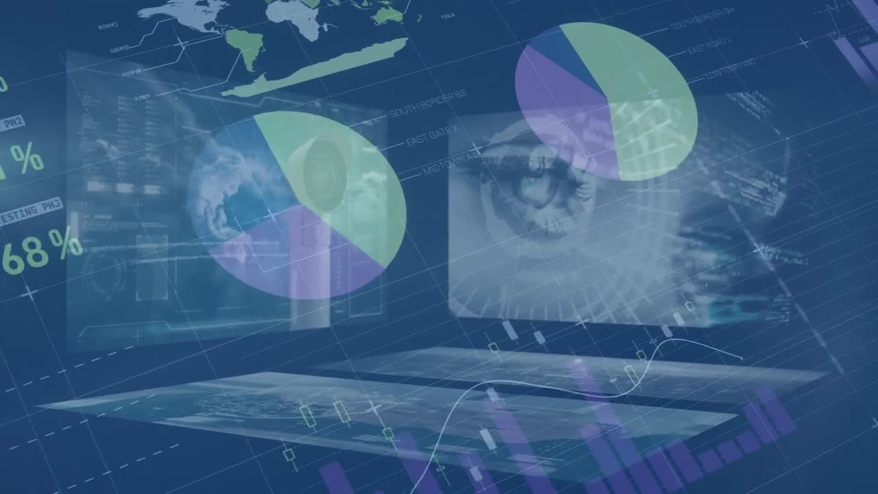 animación de estadísticas y procesamiento de datos en pantallas