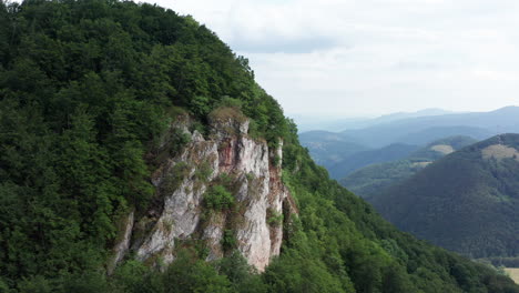 4k-Drone-Aerial-footage-of-Strazov-hills,-rocky-formations,-summer-day---Slovakia,-Europe