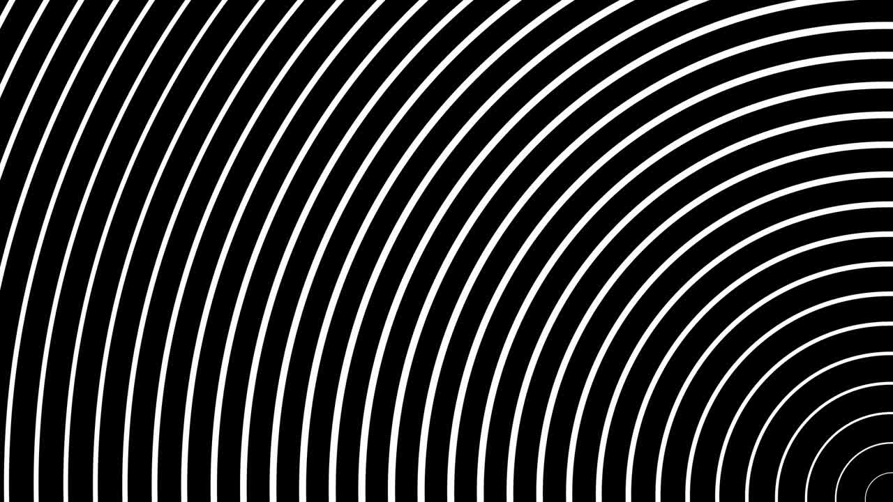 fondo negro con formas blancas redondas geométricas en movimiento