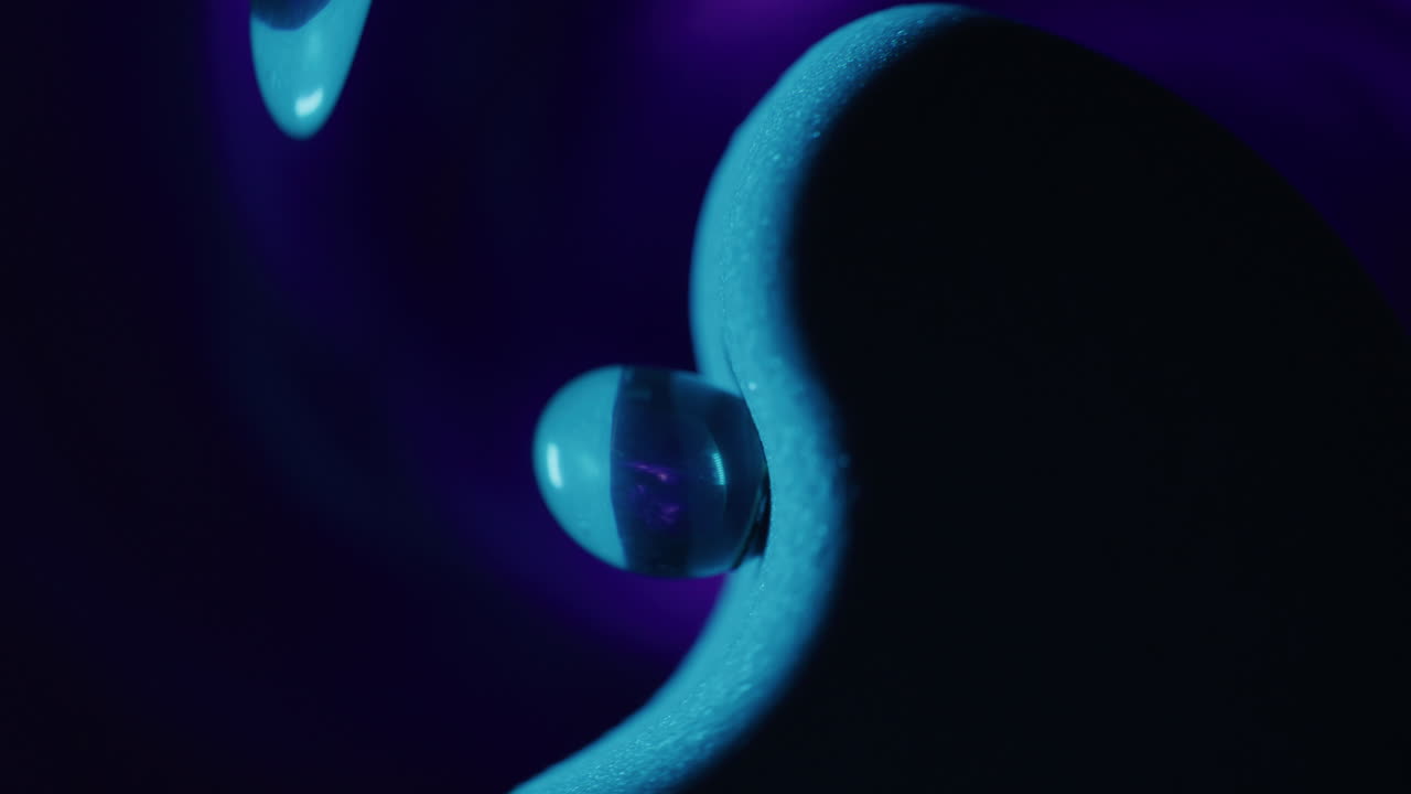 Abstract Blue Liquid Experiment