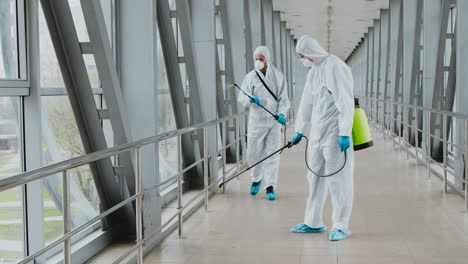 disinfection of a building corridor