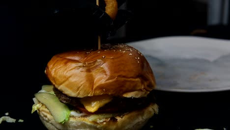 burgers with onion rings