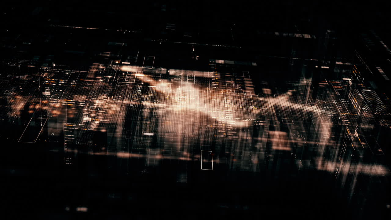 Futuristic screen display matrix, hi-tech digital data telemetry with encrypted numbers, display dynamic background for computer desktop screen display format