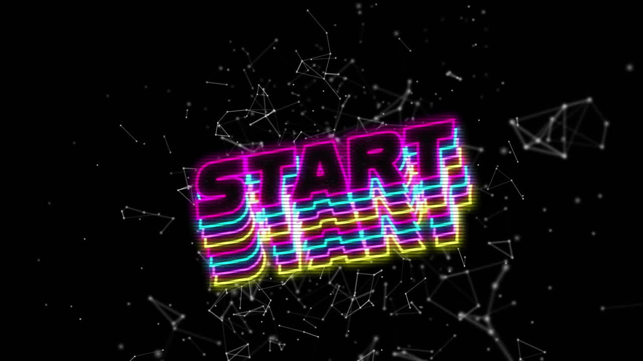 animación del comienzo en el espacio abstracto digital con constelaciones