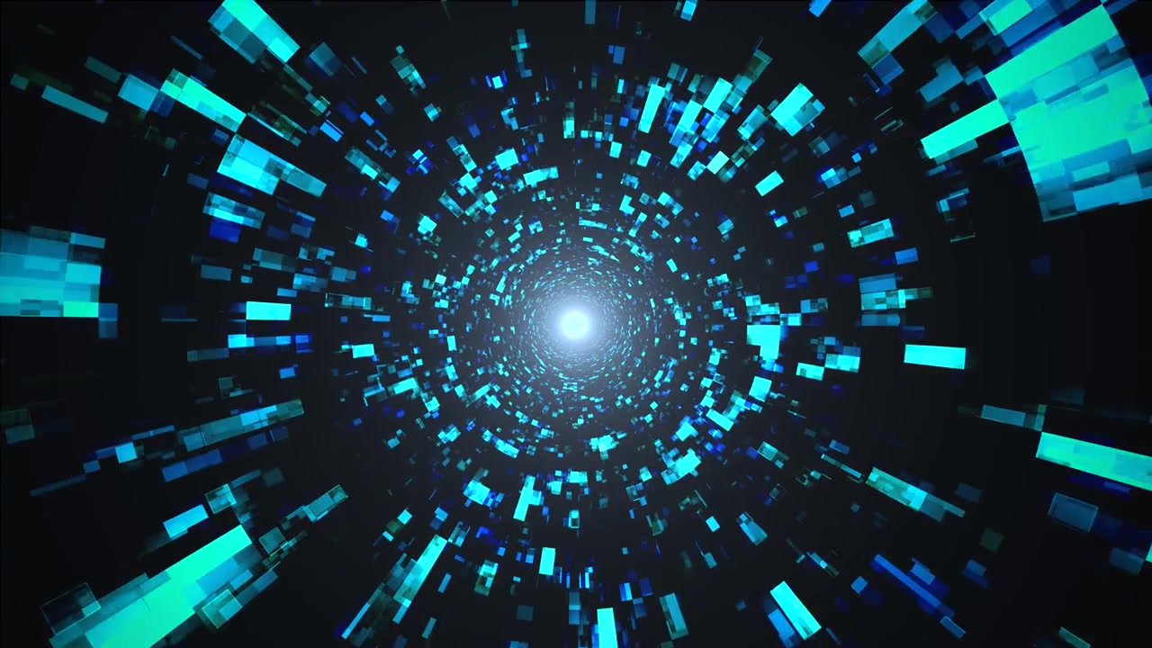 3d 4k digital cyber punk cyber technology tunnel infinite flight into web structure abstract circle