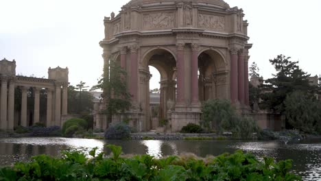 beautiful lake and landscape by the palace of fine arts