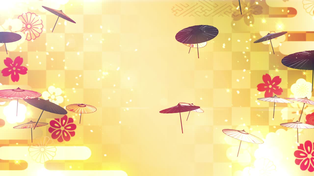 일본어 중국어 우산 살 입자 루프 애니메이션