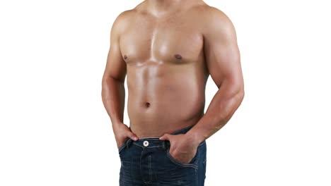 muscular man posing for camera