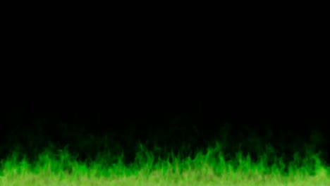 a line of green flames.