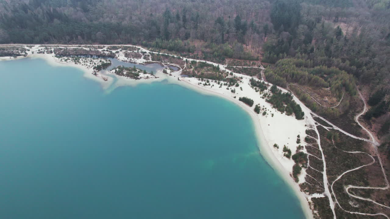 Tranquil Scenery Of 't Nije Hemelriek Lake In Gasselte Province Of Groningen, Netherlands - aerial shot