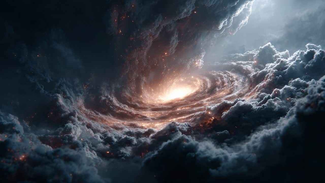 Utforskning av øyet til en kosmisk virvel: En fantastisk reise gjennom de mystiske virvlene og det sterke lyset fra en interstellar galakse
