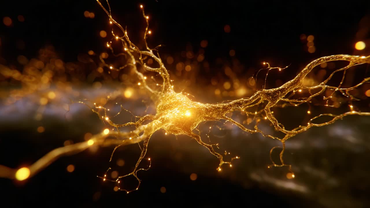 A Vivid and Captivating Representation of Neurons in Action, Showcasing the Stunning Beauty of Neural Connections and Their Glowing Synaptic Activity Within a Microscopic Universe