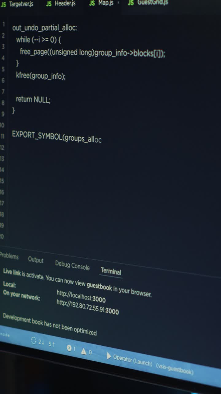 Close Up of Developer Coding on Computer at Night