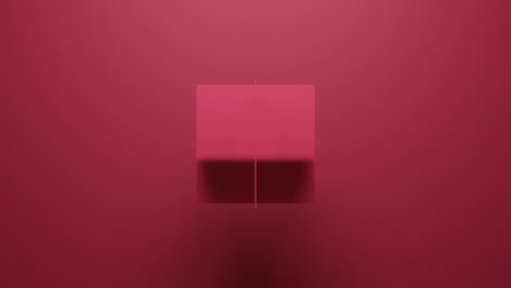 square geometric shape rotates in random direction 3d rendering on pink background. abstract seamless loop simple animation