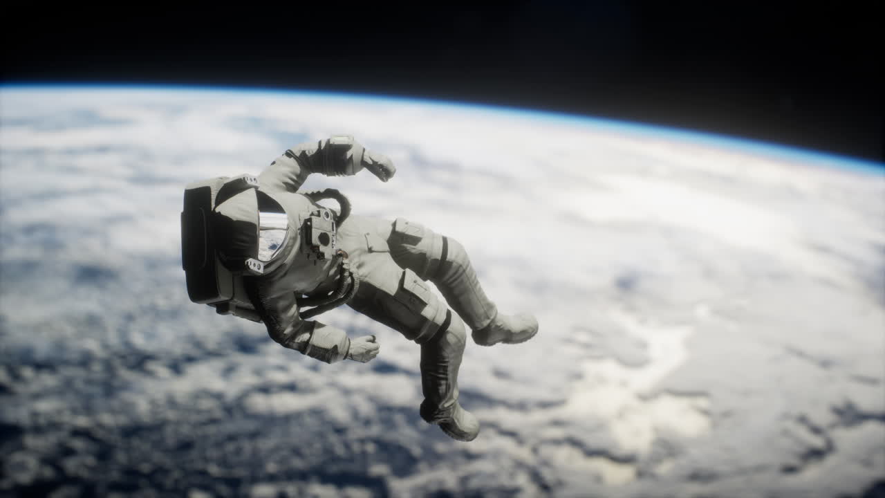 Astronaut in outer space Elements of this image furnished by NASA