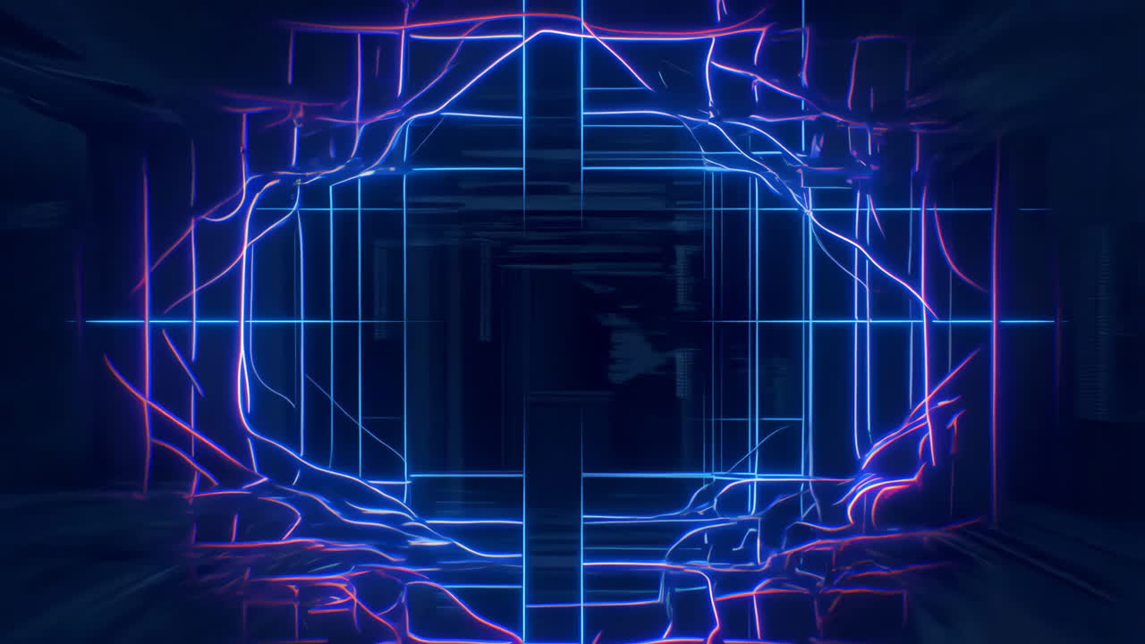 túnel de neón abstracto