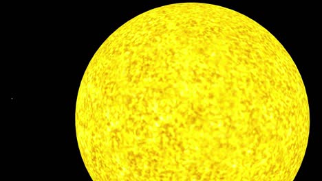 Animación-Renderizada-Por-Computadora-La-Rotación-Del-Sol-En-Full-hd,-Sol-Y-Planetas-De-La-Animación-Del-Sistema-Solar,-Renderizado-3d,