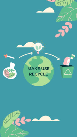 plantilla gráfica de movimiento de la economía circular dibujada a mano