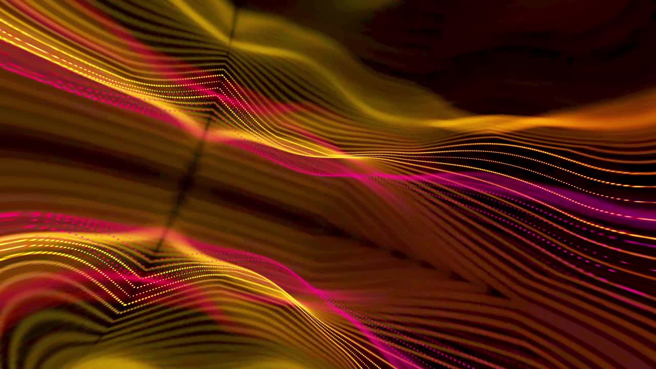 colorful abstract wavy line motion background. Colorful techy dot line animation.