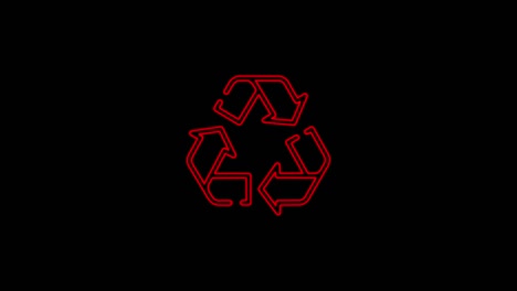 icono de flecha circular icono de símbolo de reciclaje abstracto animación sin costuras de líneas de neón 4k. hermosa animación de líneas de neón 4k video de primer plano.