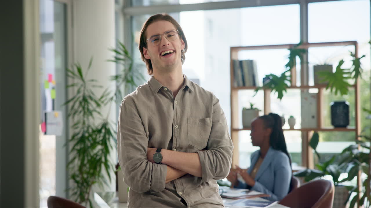 Two Professionals Working in a Modern Office