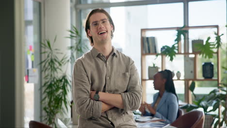 two professionals working in a modern office