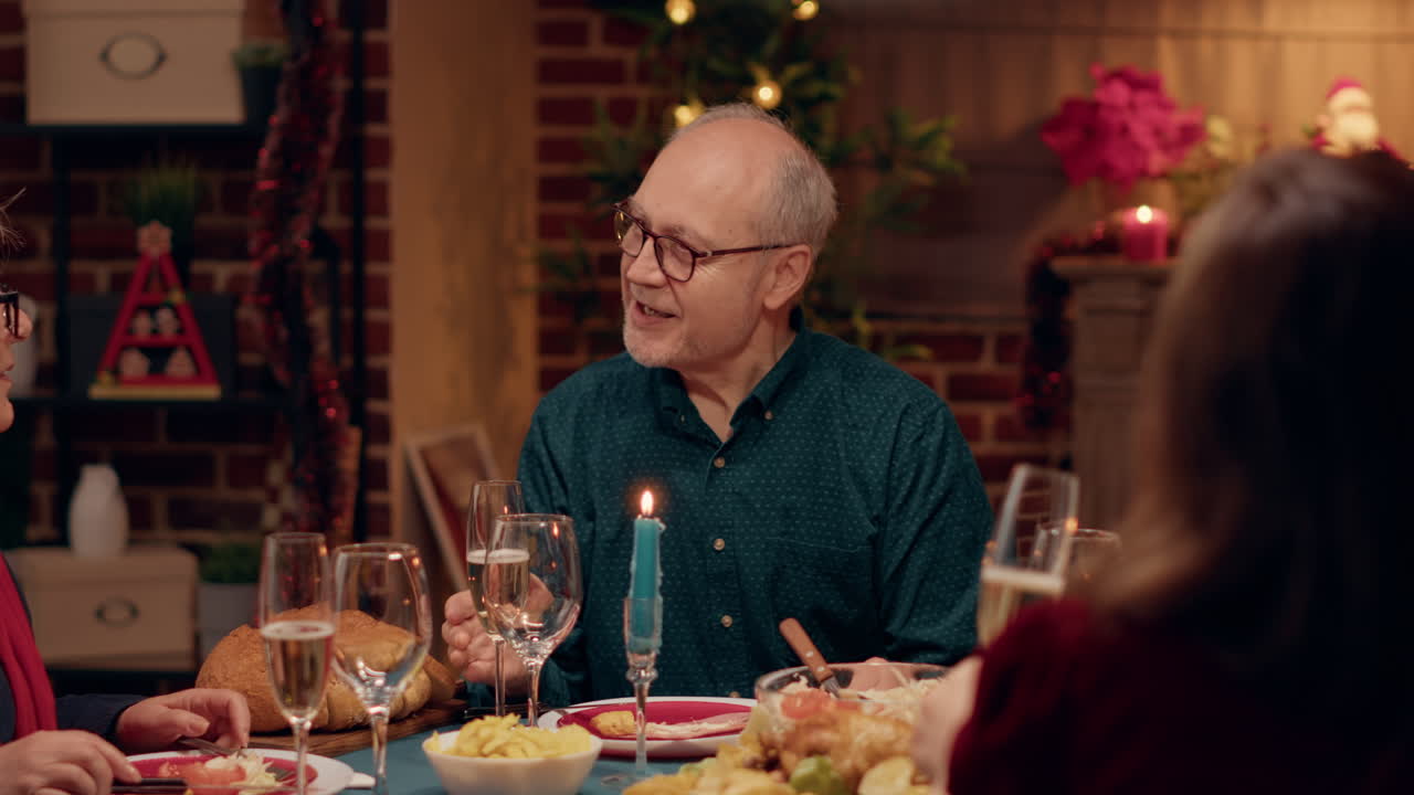 Festive Family Christmas Dinner Celebration